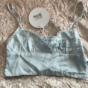 Princess Polly baby blue crop top